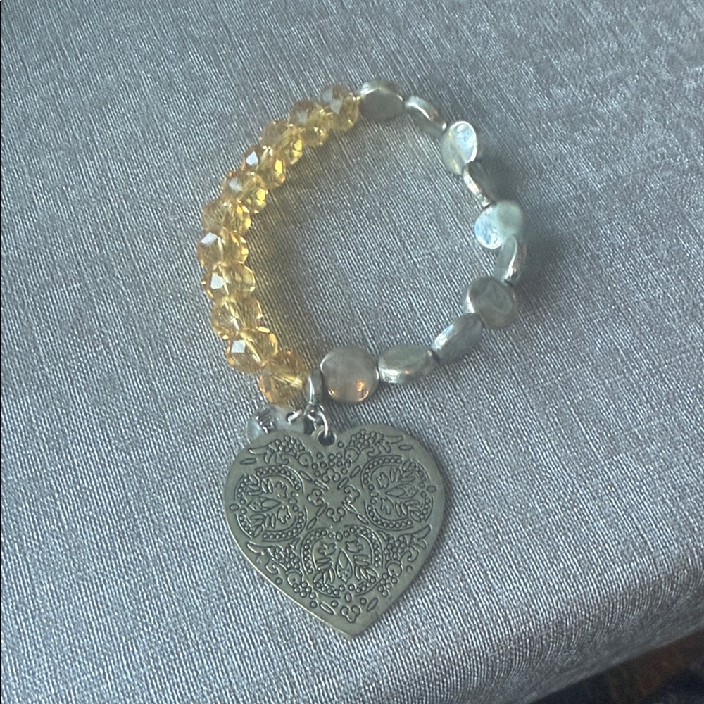 Vintage handmade silver beaded bracelet